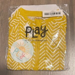 NWT Little Sleepies Chevron Print Yellow Shorty Romper